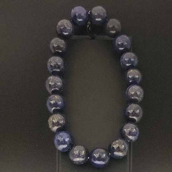 Lapis Lazuli Stone 10mm Beads Stretchable Bracelet - Picture 2 of 3